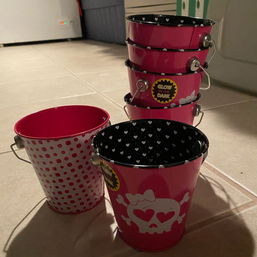 6 buckets party birthday favors